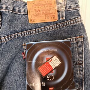 Vtg Levis 550 Jeans Men 36x33 Blue Denim Relaxed Tapered 90s Y2K NEW DEADSTOCK